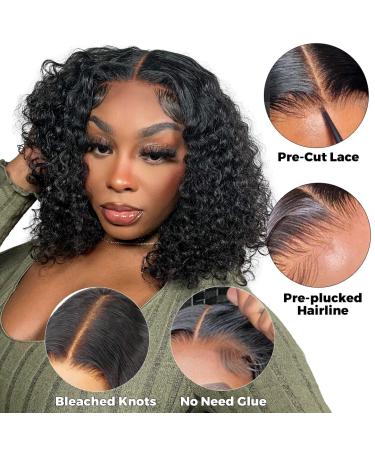 ALIPOP Glueless Curly Lace Front Wig for Black Women - 12 Inch Bob Wig - Buy Online on GoSupps.com