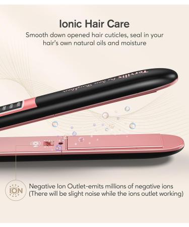 Terviiix Salon Flat Iron Hair Straightener | Silky Smooth Hair Frizz Buster Negative Ionic Technology Adjustable Temperature Up to 430 Dual Voltage Auto-Off - Buy Online on GoSupps.com