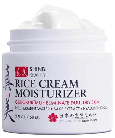 Japanese Skincare Moisturizer for Face - Rice Cream With Rice Ferment + Sake Extract - J Beauty Natural Asian Skincare Products 2oz