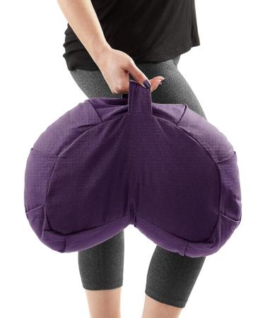 Node Fitness Zafu Meditation Cushion with Buckwheat Hulls 17 Crescent Yoga Bolster Pillow - Purple - Buy Online on GoSupps.com