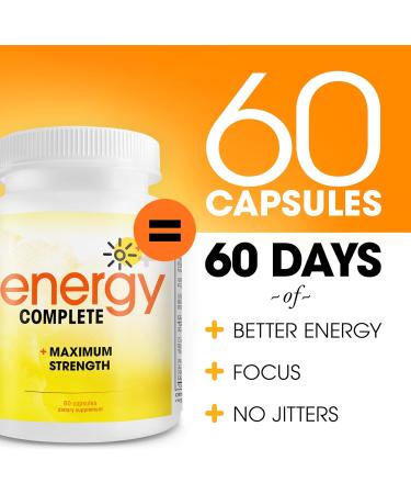 Energy Complete: 18-in-1 Vegan Energy & Focus Supplement | Vegan Caffeine Pills (60 Capsules) - Boost Your Energy - Buy Online on GoSupps.com