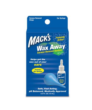 Macks Wax Away Earwax Removal System with Bulb Syrings (Pack of 2)