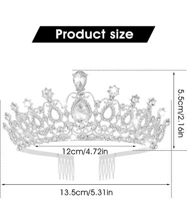 Sibba Rhinestone Crystal Tiara Comb - Bridal Wedding Princess Headwear | Silver Heart Crown for Bridesmaid, Prom, Birthday Party - Buy Online on GoSupps.com