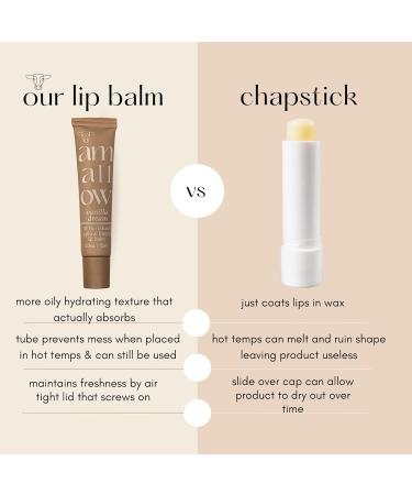 Amallow All Natural Tallow Lip Balm Squeezable Tube - Grass Fed/Finished Beef Tallow + Organic Beeswax & Vanilla Essential Oil .5 OZ (Vanilla Dream) - Buy Online on GoSupps.com