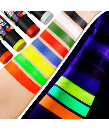 Buy Neon Face Body Paint Sticks Kits - Glow in the Dark DE LANCI Blacklight Reactive Makeup for Adults & Kids - Perfect Blendable Neon Party Supplies in Yellow Red & Green - International Shipping Available - Buy Online on GoSupps.com