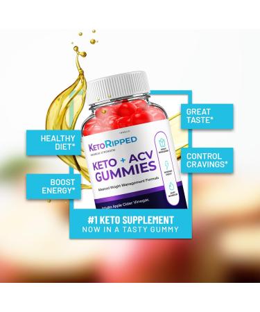 (3 Pack) Keto Ripped ACV Gummies - Advanced Formula Ripped Keto + ACV Gummies Apple Cider Vinegar Ripped ACV Gummies Dietary Supplement Reviews Extra Strength (180 Gummies) - Buy Online on GoSupps.com