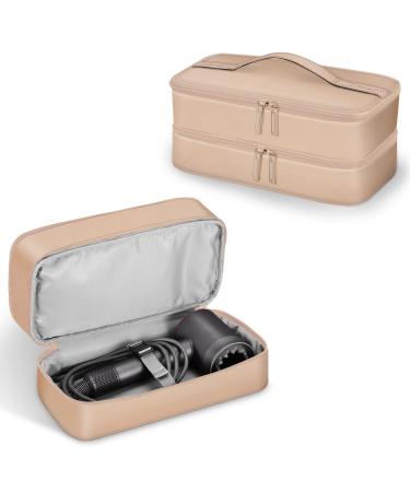 SITHON Double-Layer Travel Carrying Case for Dyson Supersonic Hair Dryer Water Resistant Portable Storage Organizer Bag Compatible with Shark HD430 Flexstyle and HyperAir Attachments (Bag Only) Rose Gold