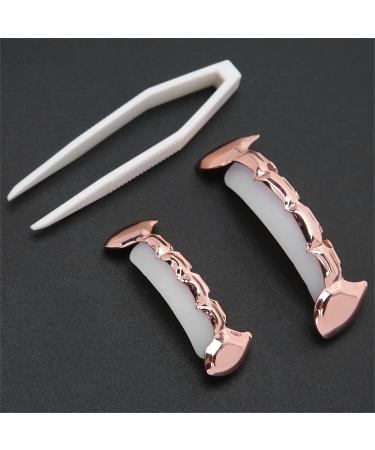 Plated Gold Grillz Teeth Brace Decoration Halloween Teeth with 2 Silicon Molding Bars Different 3 Colors Fake Teeth Brace for Halloween Parties/Hip Hop Fashion Shows/Music Concerts(Rose) - Buy Online on GoSupps.com