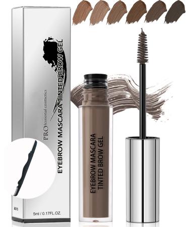 Lestpola Waterresistant longlasting smudgeproof liquid eyebrow mascara tinted eyebrow gel volumizing strengthening eyebrow mascara with eyebrow shaving brush 05 taupe