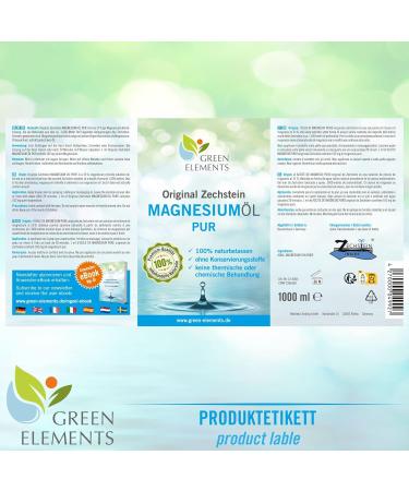 Zechstein Magnesium Oil PURE | 1000 ml Natural Brine + 100 ml Spray Bottle | Premium International Shipping - Buy Online on GoSupps.com