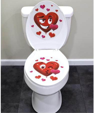 Iconikal 2-Piece Valentine's Toilet Seat Cling Decoration Set - Buy Online on GoSupps.com