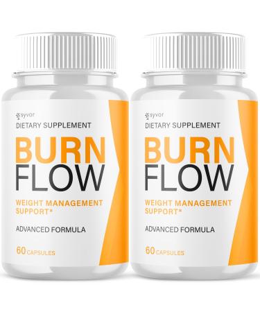 (2 Pack) Burn Flow Capsules Official BurnFlow Support Pills with All Natural Ingredients Advanced Formula Supplement for Overall Health & Wellness with Max Strength Premium Vitamins (120 Capsules)