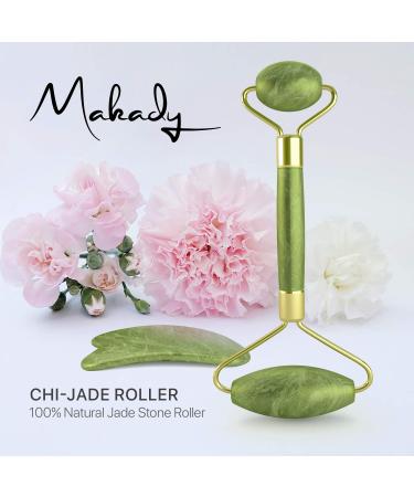 Natural Jade Roller & Gua Sha Set - Lymphatic Drainage Tool for Face Neck & Body | Anti-Aging Reduces Wrinkles & Fine Lines - International Shipping Available - Buy Online on GoSupps.com