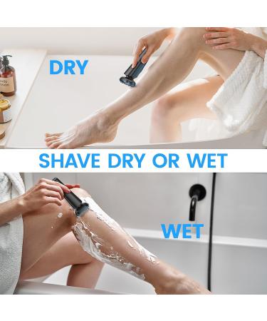 Premium Electric Razor for Women - Facial Hair Removal Bikini Trimmer Rechargeable Wet & Dry Shaver in Dark Blue - Buy Online on GoSupps.com