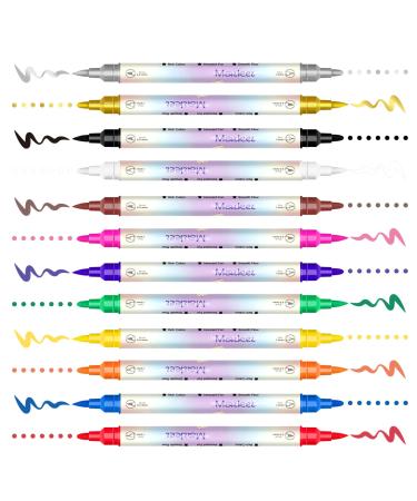 Nail polish markers set of 12 water-based colors quick-drying dual-tip nail polish pens - for women and girls gel manicure dotting drawing and painting