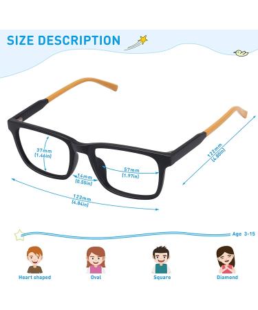 MEETSUN Kids Blue Light Blocking Glasses 2 Pack - Ages 7-12, Anti-Eyestrain, Computer Gaming TV Glasses for Boys Girls - Matte Black + Transparent Brown - Buy Online on GoSupps.com