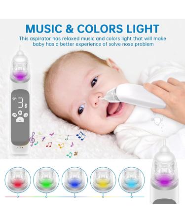 MYPIN Electric Nasal Aspirator for Baby with Music and Light Soothing Function - Adjustable Suction Level and 3 Silicone Tips Included - HT0078-Gray - Buy Online on GoSupps.com