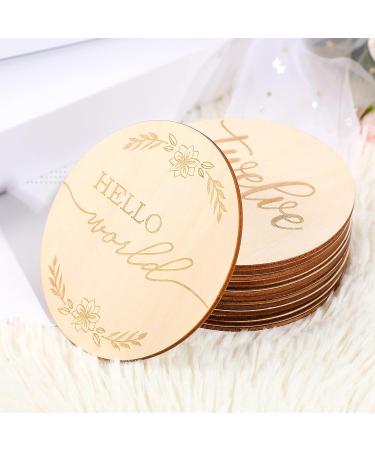 Toyvian Baby Milestone Cards Set - Wooden Double Sided Newborn Photography Props - Buy Online on GoSupps.com