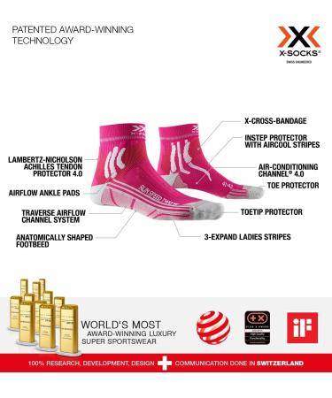 Buy X-Socks Women's Run Speed Two Socks - Flamingo Pink/Pearl Grey 39-40 | International Shipping Available - Buy Online on GoSupps.com