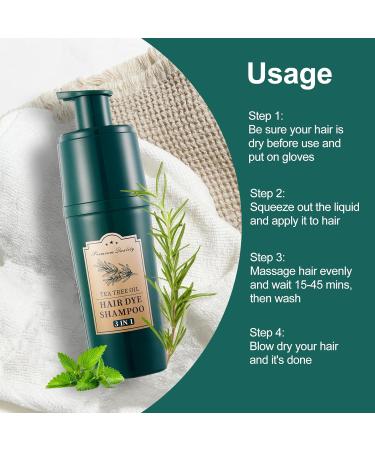 Buy Hair Dye Shampoo 16.9 Fl Oz - Dark Brown Tea Tree Color Shampoo for Men & Women | Safe & Professional 3-in-1 Hair Color Solution - Buy Online on GoSupps.com