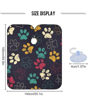 Waterproof Barber Cape - Blue Cat's Paw & Cheetah Haircut Bib for Men & Women | Unisex Hair Cutting Cape - Buy Online on GoSupps.com