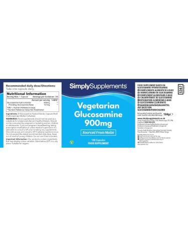 Vegetarian Glucosamine 900mg | 360 Capsules | Made in UK - Buy Online on GoSupps.com