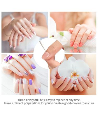 3-Piece Grain-Shaped Carbide Nail Drill Bits - Silver Color - 3/32 Inch - Nail Cleaner & Cuticle Remover for Electric Nail Drill Machine - Manicure Pedicure Tool - Buy Online on GoSupps.com