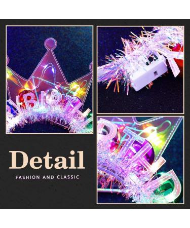 Handcess Light up Birthday Headband Festival LED Crown Hair Band Luminous Costume Hair hoop Party LED Hair Accessories for Women Colorful - Buy Online on GoSupps.com