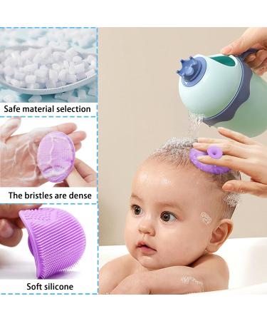 3-Piece Baby Brush Set | Silicone Hair Brush & Oval/Flower Shampoo Brushes for Newborns | International Shipping - Buy Online on GoSupps.com