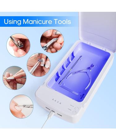 Lenlang Nail Tool Sterilizer with Blue Light - Portable USB Sterilization Box for Manicure Supplies - Buy Online on GoSupps.com