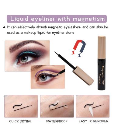 Buy Magnetic Eyelashes with Eyeliner Kit - 5 Pairs Reusable 3D False Lashes with Tweezers | No Glue Needed International Shipping Available - Buy Online on GoSupps.com