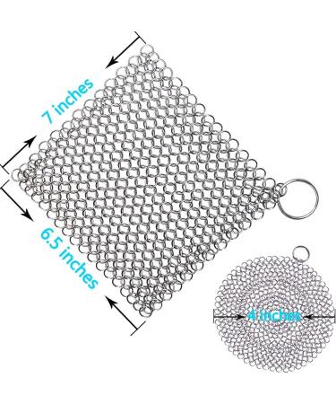 Stainless Steel Cast Iron Cleaner Abnaok 2 Packs 316L Chainmail Scrubber for Cast Iron Pan Pre-Seasoned Pan Pot Dutch Ovens Waffle Iron Pans Scraper Grill Cast Iron Skillet Scraper - Buy Online on GoSupps.com