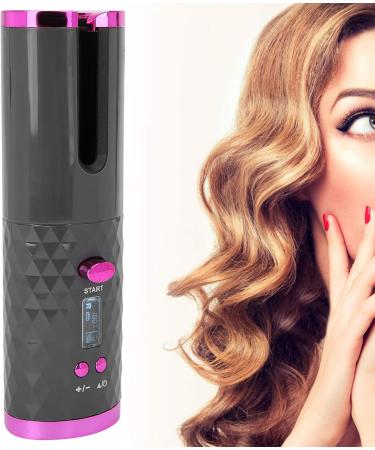 Automatic Cordless Curling Iron - USB Rechargeable Hair Curler with LCD Display Timer & 3 Temperature Settings for Perfect Curls - Buy Online on GoSupps.com