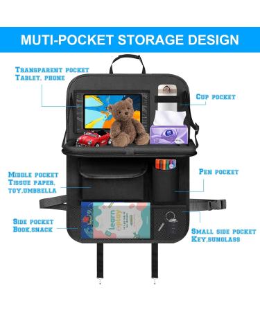 Chwnibay Car Seat Organizer for Kids | Waterproof Oxford Fabric | Backrest Protection & 12 iPad Tablet Bag | Folding Table | Perfect for Travel - Buy Online on GoSupps.com