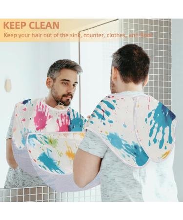 Colorful Handprints Beard Bib Apron - Best Beard Hair Catcher for Men | Perfect Father's Day & Anniversary Gifts | Includes 2 Suction Cups - Buy Online on GoSupps.com