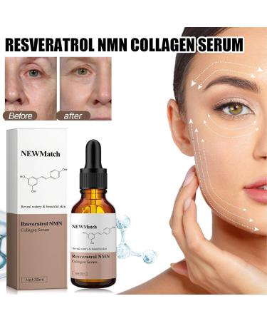 REPWEY 3 x NEWMatch Resveratrol Collagen Serum Collagen Boosting Anti-Aging Serum High Hydrating Instant Lifting Face Skin Care Effective Anti-Wrinkle Face Serum - Buy Online on GoSupps.com