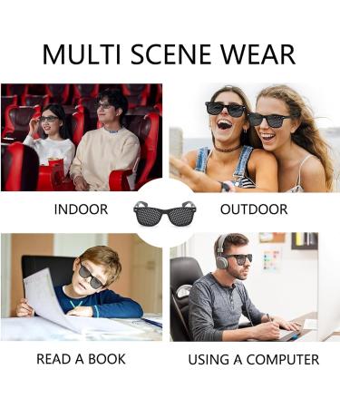 3 Pieces Eye Trainers: Perforated Glasses for Vision Improvement & Relaxation | Foldable & Comfortable Black Raster Glasses - Buy Online on GoSupps.com