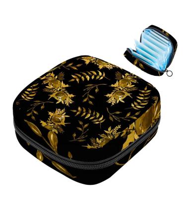 Muooum menstrual artery bag zipper women's flip bag tampons collect bags for women girls (golden Christmas pattern) Color 6