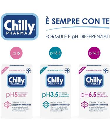  Chilly Chilly Pharma Underwear Cleansing Gel Intimate Hygiene Cleansing Gel for Menopause Cream-Oil Formula for Mature Skin pH 6.5 - Dermatologically tested - 250 ml bottle - Buy Online on GoSupps.com