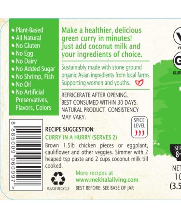 Organic Gluten-Free Thai Green Curry Paste - 3.53oz Pack - Buy Online on GoSupps.com