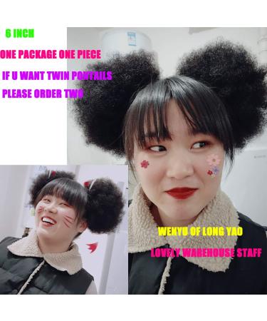 WENYU Afro Puff Drawstring Ponytail 6 Inch - Brazilian Virgin Human Hair Bun for Black Women - Kinky Curly Clip In Extension - Natural Color - Pack of 1 - Buy Online on GoSupps.com