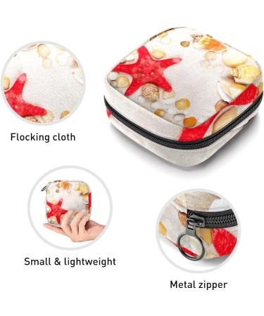 GIAPB Period Bag - Seashell Print Sanitary Napkin Storage & Travel Makeup Pouch (Color 5240) - Buy Online on GoSupps.com