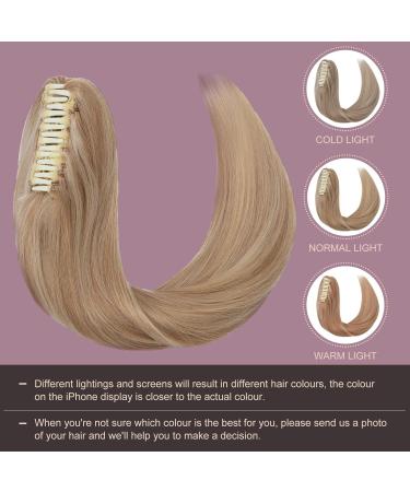 Elailite Real Hair Ponytail Extensions 45cm - Clip-In Remy Smooth Braid #18/613 Ashblond & Bleached Blonde - 115g Best Quality - Buy Online on GoSupps.com
