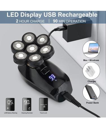 Buy 7D Electric Razor for Men - 5 in 1 Waterproof Bald Head Shaver with LED Display | Best Grooming Kit for a Perfect Shave - Buy Online on GoSupps.com