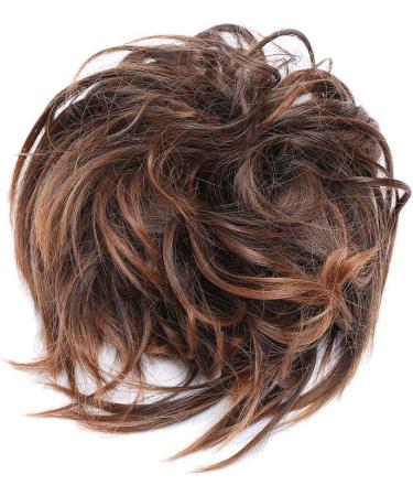 Synthetic Messy Hair Bun Chignon Extension - Wavy Updo Scrunchy in Light Auburn/Brown - Buy Online on GoSupps.com