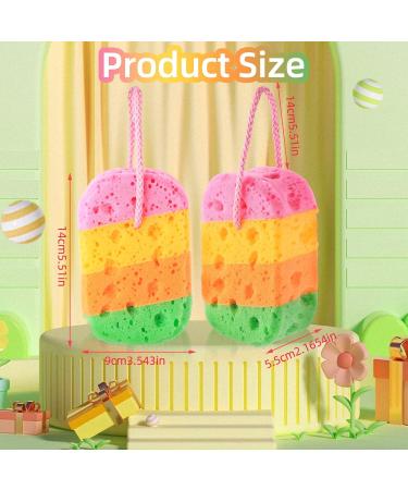 Buy 4-Piece Bathing Sponge Set | Large Massage Shower Sponges for Deep Peeling | Colorful Body Scrubs for Men Women & Adolescents - International Shipping - Buy Online on GoSupps.com