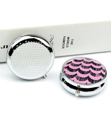 Travel Pill Box - 3 Compartment Portable Medicine Organizer with Stripe & Black Pattern | Small Pill Case for Purse & Pocket - Buy Online on GoSupps.com