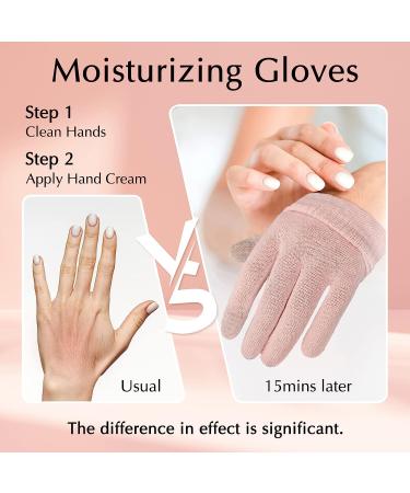 Evridwear Moisturizing Gloves for Sleeping | Touchscreen Cotton Gloves | Eczema Overnight UV Protection - 6 Pairs S/M Pink Color - Buy Online on GoSupps.com