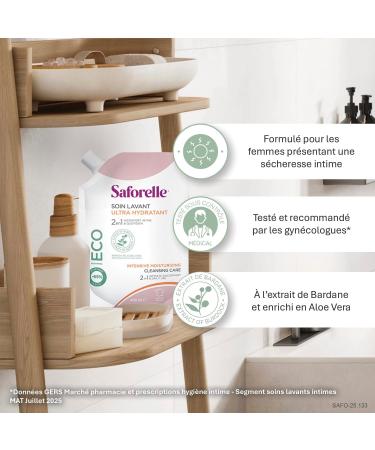  Saforelle Saforelle Ultra Moisturising Cleansing Care Eco-Refill Special Dryness 400 ml - Buy Online on GoSupps.com