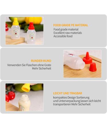 ACONDE 25 ml Mini Ketchup Bottle 8 Pieces Refillable Mini Sauce Bottle Portable Sauce Bottle with Caps for BBQ Dressing 8PACK - Buy Online on GoSupps.com